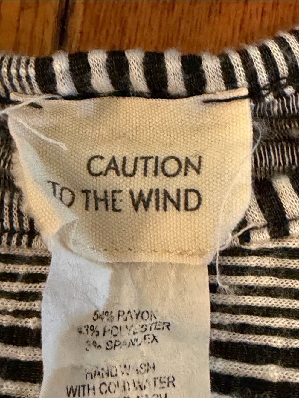 Caution To The Wind women’s Black & White Striped Cotton Casual Dress Size M - Picture 5 of 7